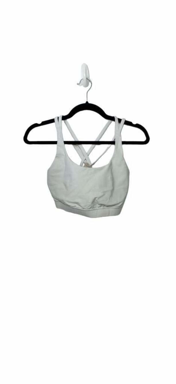 Lululemon Energy Bra Long Line Strappy White Sports Bra_A85